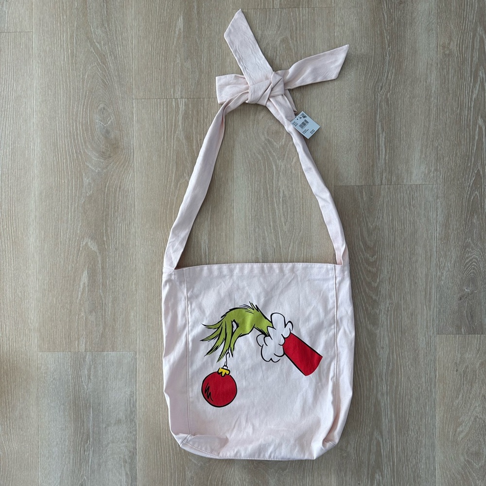 Grinch Tote Bag Pink with Bow NWT